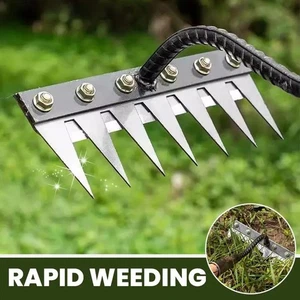 5/6/7/8 Teeth Carbon Steel Garden Hand Rake Farm Tool Weeding Scarifier Agricult - Picture 1 of 10