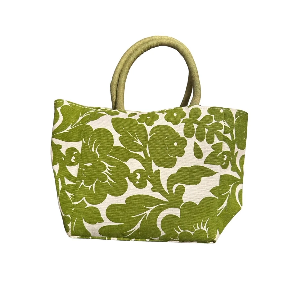 Bolso de Mano Pequeño Floral Verde y Blanco Foto 1 de 4