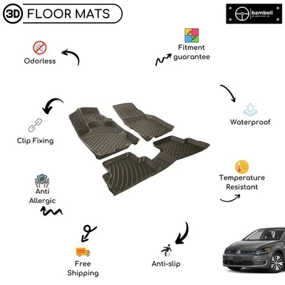 3D Molded Specific Rubber Floor Mat for Volkswagen E-Golf Electrical 2014- Up - Imagem 1 de 4