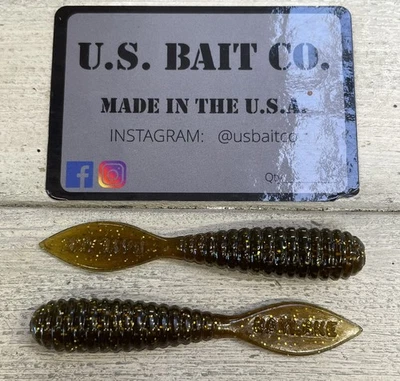 Lote de 20 Stingray Grub 3” Color Cerveza Oro Escama Bajo Crappie Trucha Foto 1 de 3