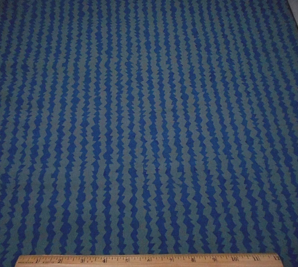 Batik Fabric By Half-Yard SALE Dusty Royal Blue & Dark Gray Quilting Cotton 19 C - Image 1 of 1