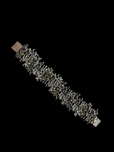Aharon Bezalel Israel 925 Silver Bracelet Brutalist Modernist Sculptural Design - Picture 1 of 16