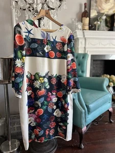 Vilagallo Dress Size Euro 46 Summer Holiday Floral Ocean Nature Colourful - Picture 1 of 17