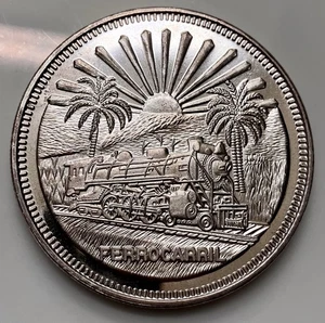 Vintage Ferro Carril .999 Plata Pura 2 oz Silver Coin By AMC - Picture 1 of 2