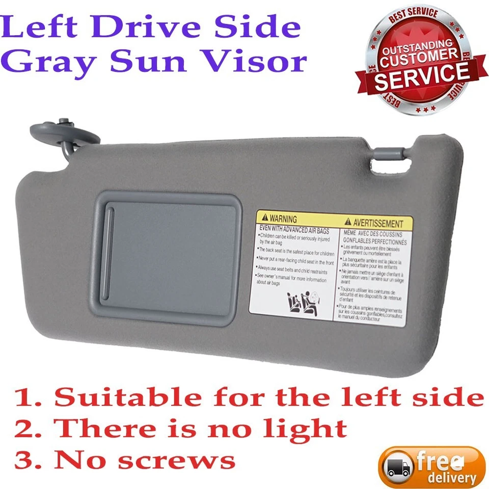 Para Toyota Tacoma 2005-2015 cinza para motorista viseira solar lateral esquerda 74320-04181-B1 - Imagem 1 de 4