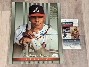 JSA Andruw Jones Signed 8x10 Photo COA Atlanta Braves 1997 Donruss Studio Card - Picture 1 of 3