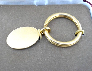 Key ring holder Anson oval plaque Goldtone engraveable original box NOS 7/8" - Picture 1 of 3