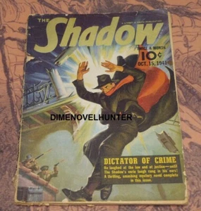 THE SHADOW OCTOBER 15 1941 "DICTATOR OF CRIME" MAXWELL GRANT PULP SEE VIDEO - Picture 1 of 1