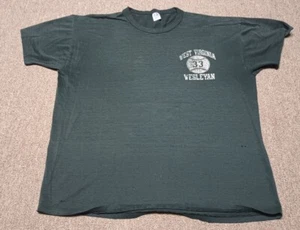 West Virginia Wesleyan Vintage #33 Single Stitch T-shirt Baseball Russell XL - Picture 1 of 4