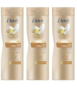 Dove Self Tan Lotion Care + Visible Glow Light To Medium 250ML x 3 - Picture 1 of 1