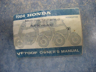 MANUAL DO PROPRIETÁRIO 1984 HONDA VF700F INTERCEPTOR VF700 84 - Imagem 1 de 4