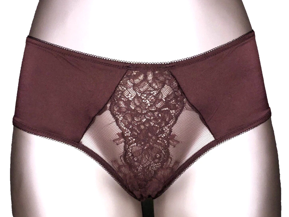 Victoria's Secret Very Sexy NWT XL Burgundy Crotchles Lace Cheeky Panty - Image 1 of 4