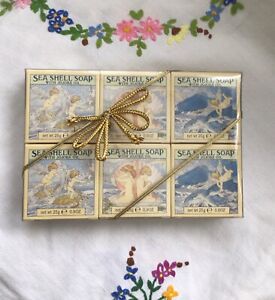 Vtg Crabtree & Evelyn Jojoba Sea Shell Soaps x 6  New Sealed Boxed Discontinued