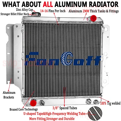 3 Rows Radiator For 1987-2006 00 Jeep Wrangler YJ TJ 2.4L 2.5L 4.0L 4.2L CC2101 Foto 1 de 4
