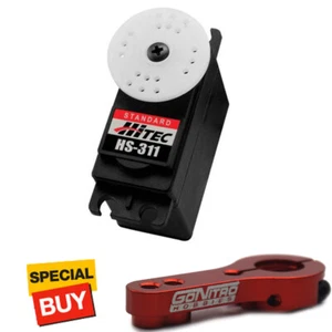 Hitec HS-311 Standard Servo U w/ Red Aluminium Arm / Horn - Picture 1 of 1