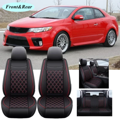 For KIA Forte Car 5-Seats Covers Cushion PU Leather Front&Rear Seat Full Set Foto 1 de 4