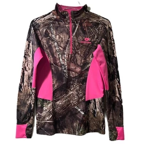 Mossy Oak Quarter Zip Pullover Camo Pink Mock Neck Women’s Size S - Picture 1 of 7