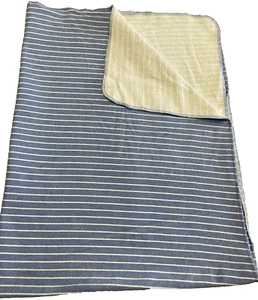 Carters Blue Striped Receiving Blanket Flannel Swaddle Wrap Security Lovey - Picture 1 of 11