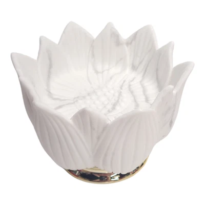 Bath & Body Works * Marble Flower Bowl Single Wick Candle Holder * Spring 2023 - Image 1 of 4