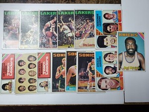 1975-76 Topps Basketball 14 CARD LOT STARS HOF SONICS LAKERS KAREEM ABDUL JABBAR