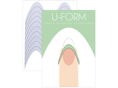 French Maniküre Schablone U-Form Smile Line Maniküre Sticker Naildesign Art Gel