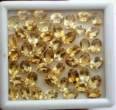 Natural Citrine Oval Cut Loose Gemstone Lot 88 Pcs 6*8 MM 100 CT - Image 1 of 4