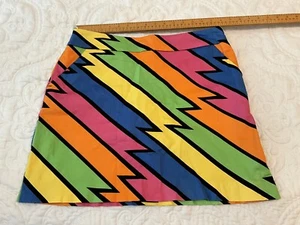 Loudmouth Golf Skort Captain Thunderbolt Rainbow Size 8 EUC - Picture 1 of 3