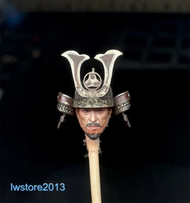 Cabeza de samurai San Hiroyuki 1:18 esculpida para figura de acción masculina de 3,75" juguetes corporales Foto 1 de 4