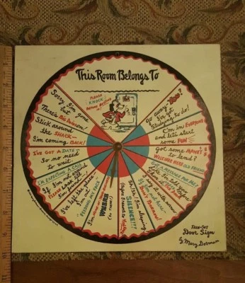Juego de letreros de puerta cuadrada vintage 1958 para niños adolescentes con dichos opcionales Foto 1 de 4