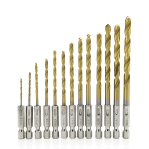Free Shipping 13pcs Hex Shank Quick change Cobalt Drill Bit Set Multi Bits - Picture 1 of 7