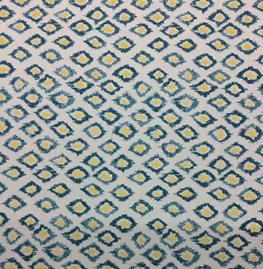 BALLARD DESIGNS BERMUDA IKAT BLUE SUNBRELLA PERFORMANCE FABRIC 1.75 YARDS 54"W - Picture 1 of 6