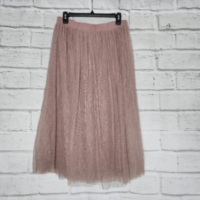Garnet Hill Women's Rose Elastic Waist Polka Dot Tulle Skirt Ballet M Pull On - Image 1 of 4