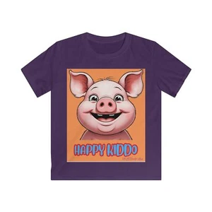 Happy Kiddo Pig T-Shirt for Kids, Cute Animal Tee, Fun Birthday Gift, [...] - Picture 1 of 17