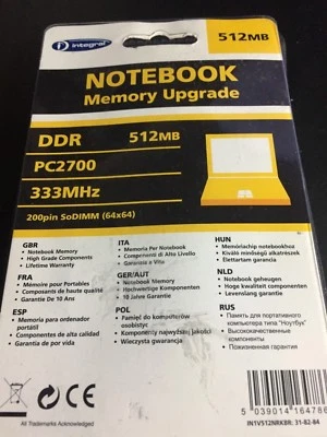 Integral Notebook Memory Upgrade 512mb. New. - Image 1 of 2