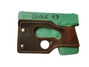 Pocket Holster Fits Glock 43 Brown Leather Concealed Carry - Picture 1 of 4
