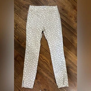 Mud Pie Girls Floral Lt Tan/White Cotton Pants -size Medium - Picture 1 of 5