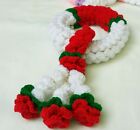 Red-White Yarn Garland, Crochet Garland, Crochet Malai Size 5”x9.5”  Décor Home