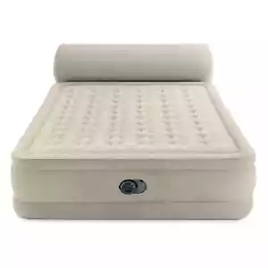Intex DuraBeam Deluxe Ultra Plush Headboard Queen 18" Air Mattress Built-In Pump - Picture 1 of 9