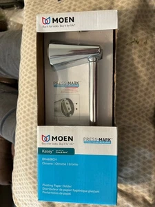 Moen Kasey Press Mark Easy Install Pivoting Toilet Paper Holder BH4608CH Chrome - Picture 1 of 8