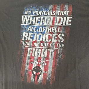 Hold Fast Faith Family Freedom Men’s XL Black Graphic 2 Side Tee Shirt CS Lewis - Picture 1 of 8