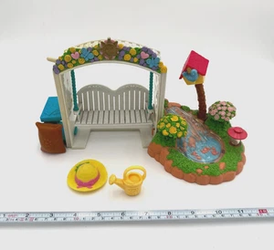 Fisher Price Loving Family Dollhouse Backyard Garden Koi Pond Sounds Lights Work - Picture 1 of 13