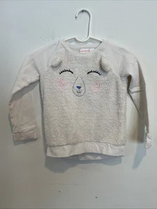 Jumping Bean Girls Glittery Polar Bear Long Sleeve Sweater Size 5 - Picture 1 of 6