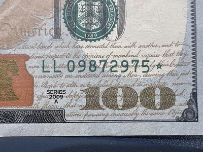 2009a $100 Federal Reserve STAR Note LL09872975* High Grade Replacement Note - Image 1 of 3