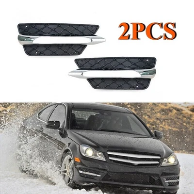 1Pair For 2012-2014 Mercedes-Benz W204 C250 C350 C-Class Chromium Fog Lamp Cover - Image 1 of 4