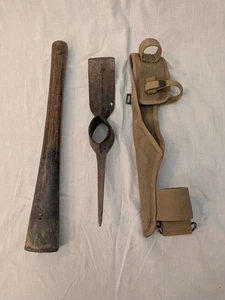 WWII Era US Army M1910 Pick & Mattox w/Canvas Cover US WARWOOD - Picture 1 of 14