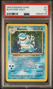 Pokemon Blastoise Base Set Unlimited Holo Rare #2 PSA 3 - Picture 1 of 1