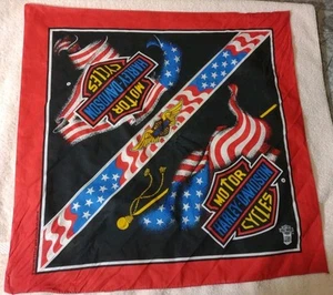 Vintage Harley Davidson Bandana Handkerchief Biker 21.5" X 22"  - Picture 1 of 6