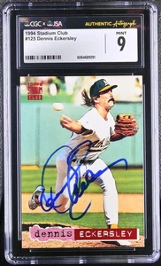 1994 Stadium Club #125 Dennis Eckersley JSA AUTHENTIC x CGC 9 - Picture 1 of 2