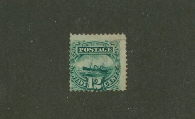 US Scott 117, 1869 12c verde SS Adriático, usado, fino SCV $130,00 Foto 1 de 2