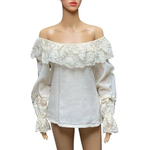 Vintage Jessicas Gunnies San Francisco Victorian Lace Blouse Size 9 - Picture 1 of 14